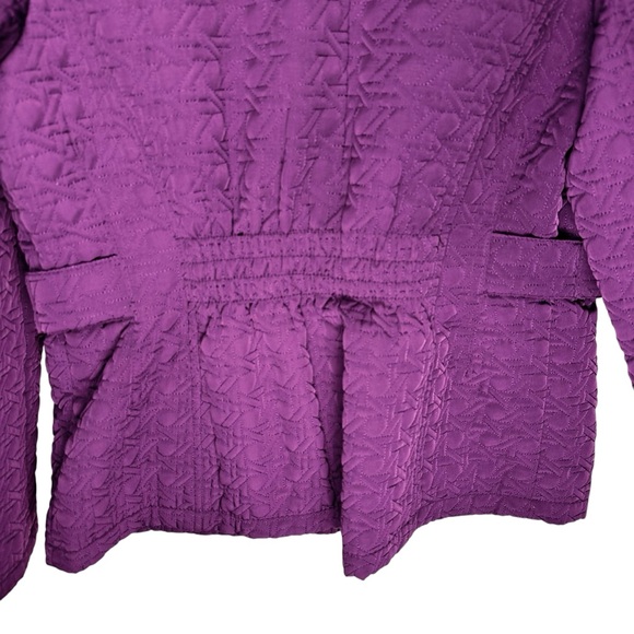 Gallery Women’s Purple Quilted Zip-Up Jacket Fitted Lined Coat Size Medium/Large - Picture 4 of 11